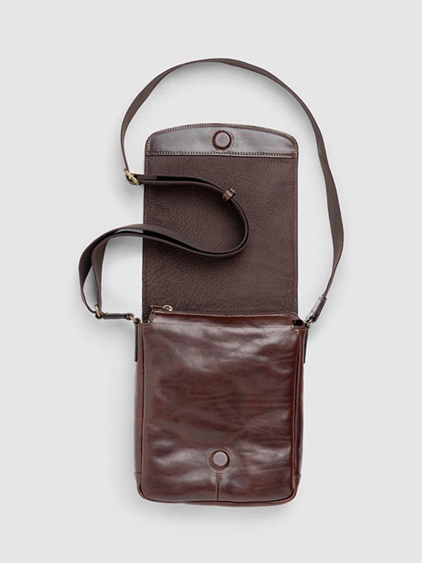 Product image 5 of 6, which shows Rodd & Gunn Cambridge Leather Crossbody Mini Messenger, Chocolate, One Size