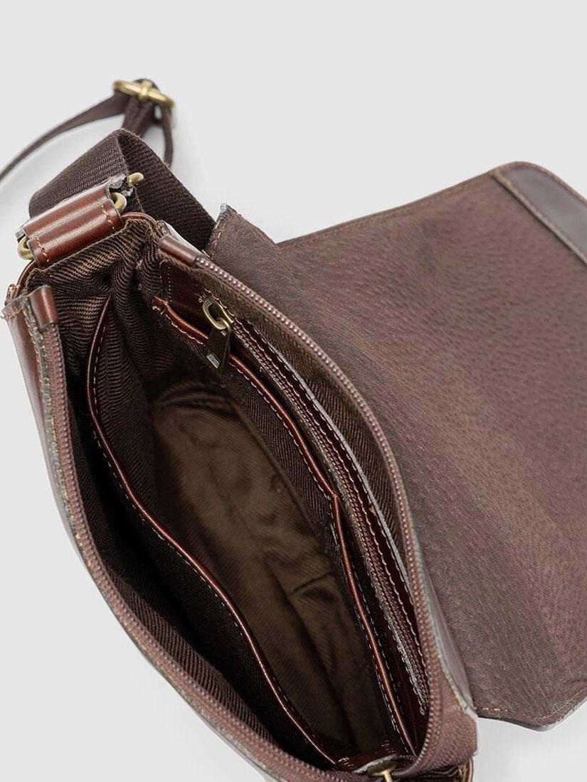 Product image 6 of 6, which shows Rodd & Gunn Cambridge Leather Crossbody Mini Messenger, Chocolate, One Size
