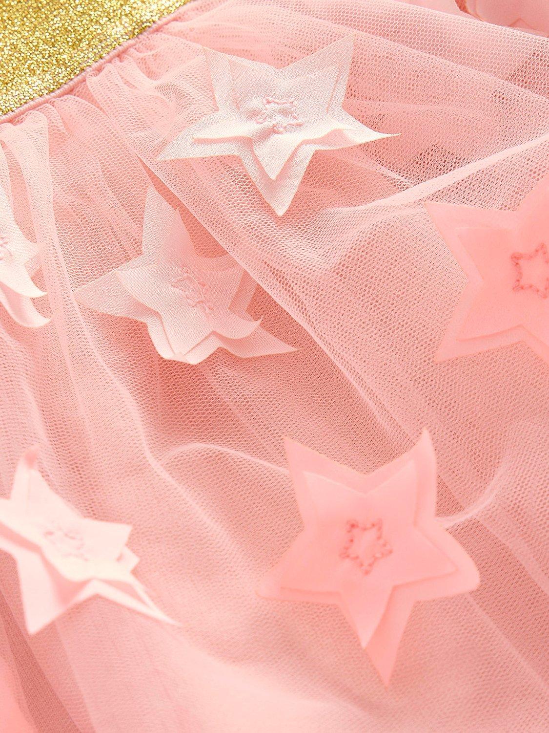 Product image 3 of 3, which shows Mini Boden Kids' Tulle Star Mini Skirt, Pink Stars, 11-12 years