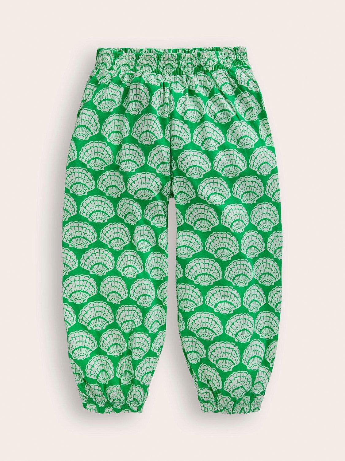 Mini Boden Kids' Jersey Harem Trousers, Green