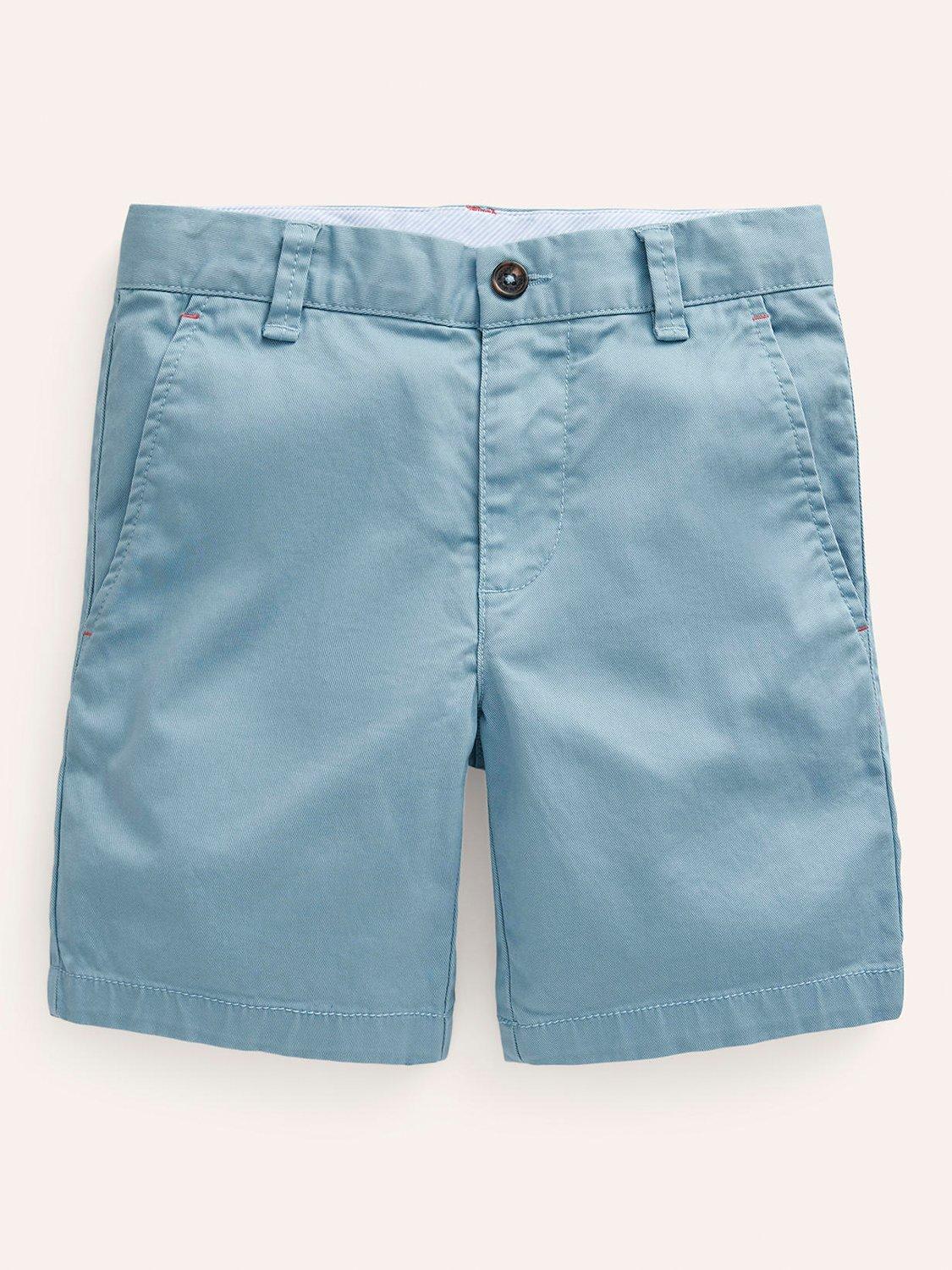Mini Boden Kids' Classic Chino Shorts, Duck Egg Blue