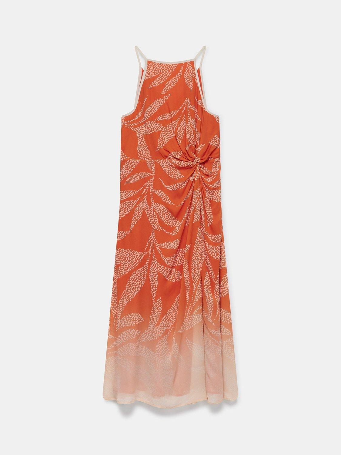 Prue Halterneck Midi Dress Orange main image 0