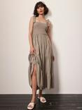 Mint Velvet Textured Tiered Maxi Dress, Khaki