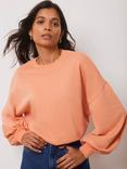 Mint Velvet Blouson Cotton Top, Orange