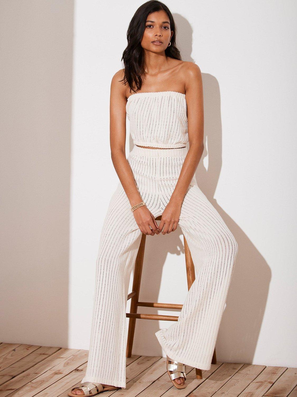 Mint Velvet Stitch Detail Set, Cream