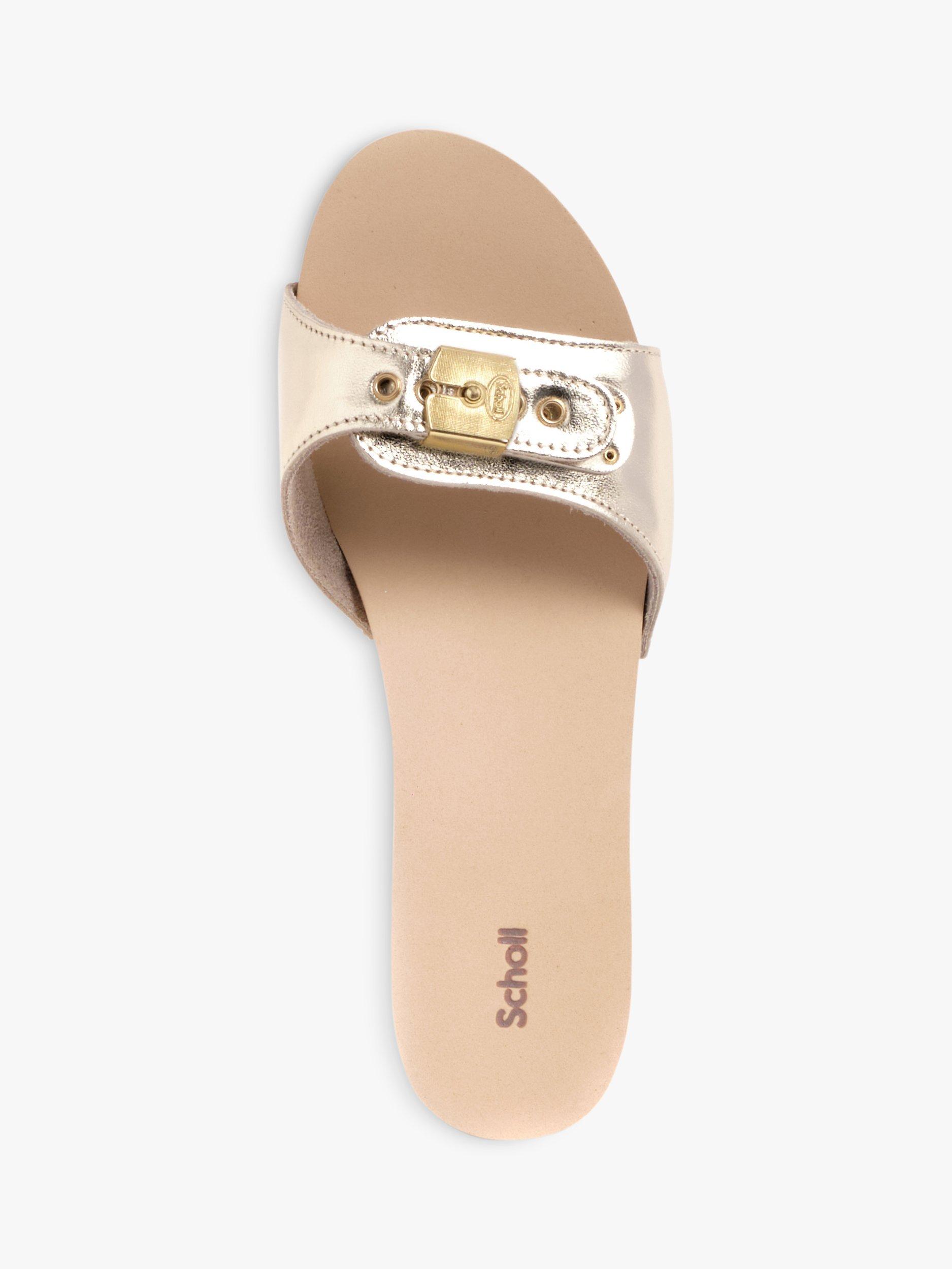 Product image 3 of 5, which shows Scholl Pescura Ibiza Metallic Clog Sandals, Light Gold, EU37