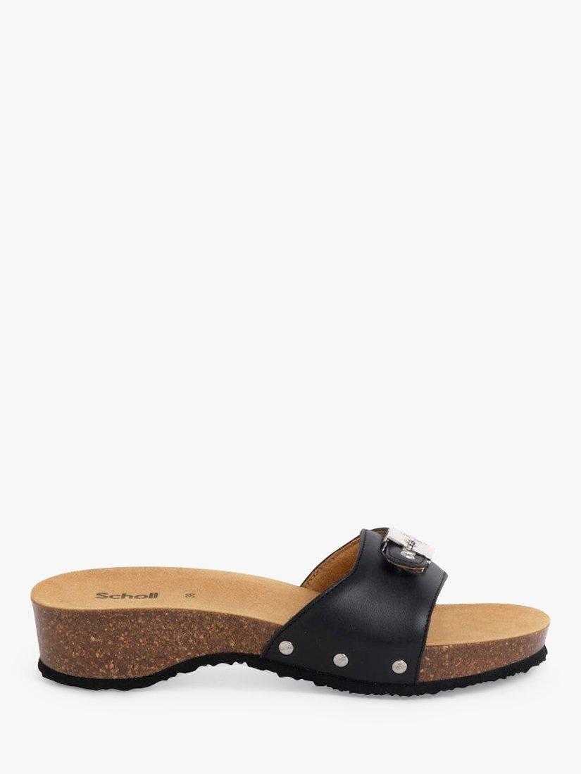 Black cork heeled sandals best sale