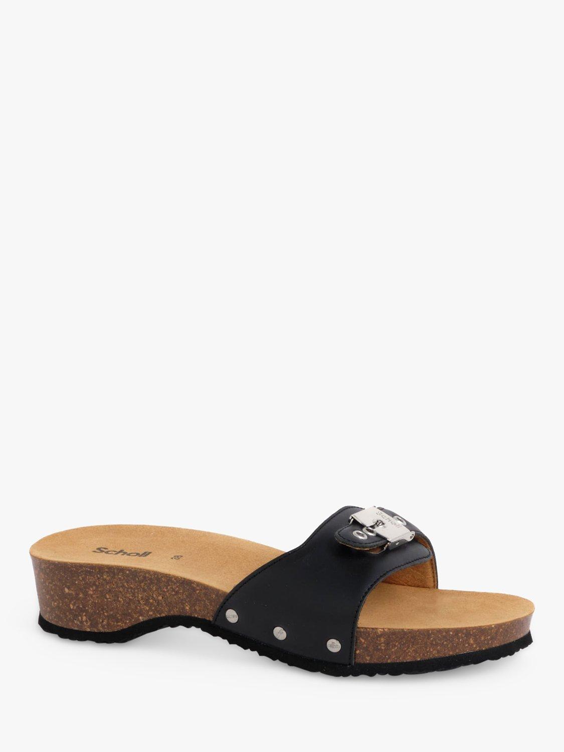 Product image 2 of 5, which shows Scholl Pescura Cork Heel Sandals, Black, EU36