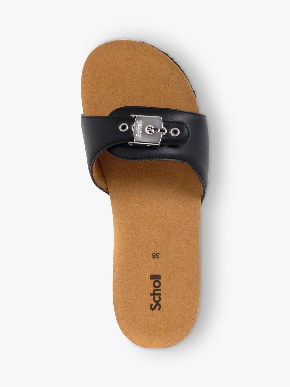 Product image 3 of 5, which shows Scholl Pescura Cork Heel Sandals, Black, EU36