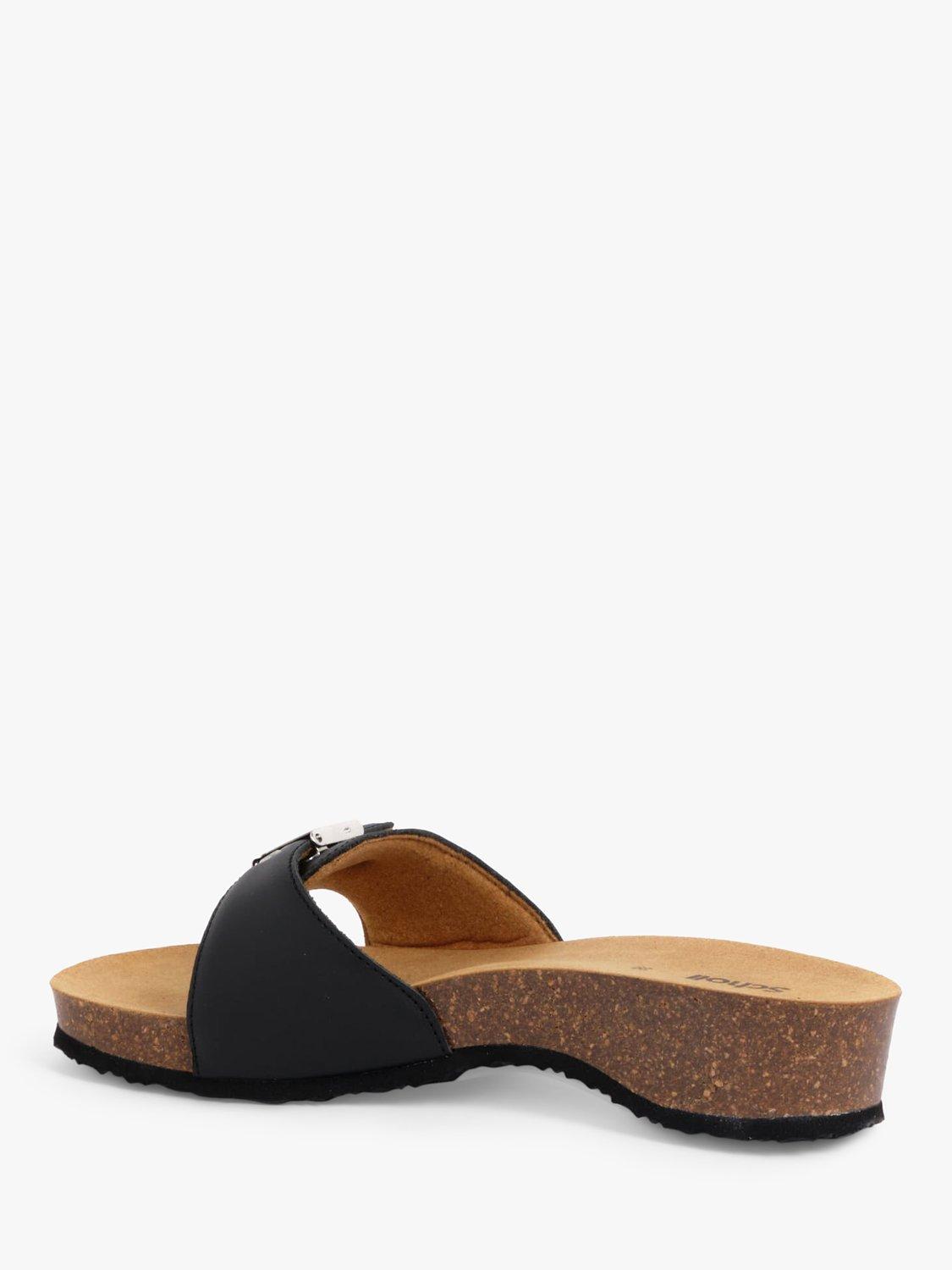 Product image 4 of 5, which shows Scholl Pescura Cork Heel Sandals, Black, EU36