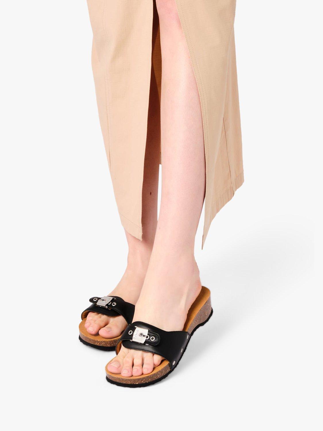 Product image 5 of 5, which shows Scholl Pescura Cork Heel Sandals, Black, EU36
