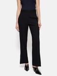 Jigsaw Split Hem Wide Leg Trousers, Black