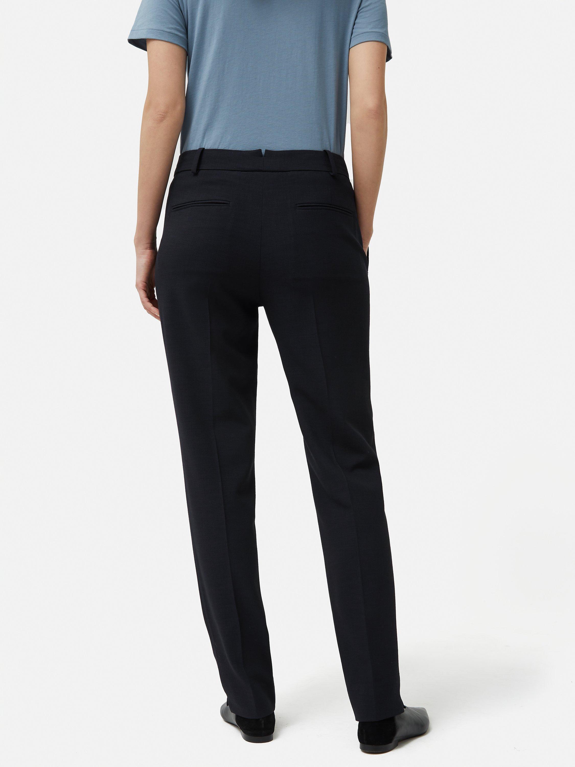 Product image 2 of 6, which shows Jigsaw Crosshatch Palmer Tailored Trousers, Navy, 18