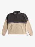 Quiksilver Kids' Take Us Back Colour Block Fleece Jumper, Plaza Taupe