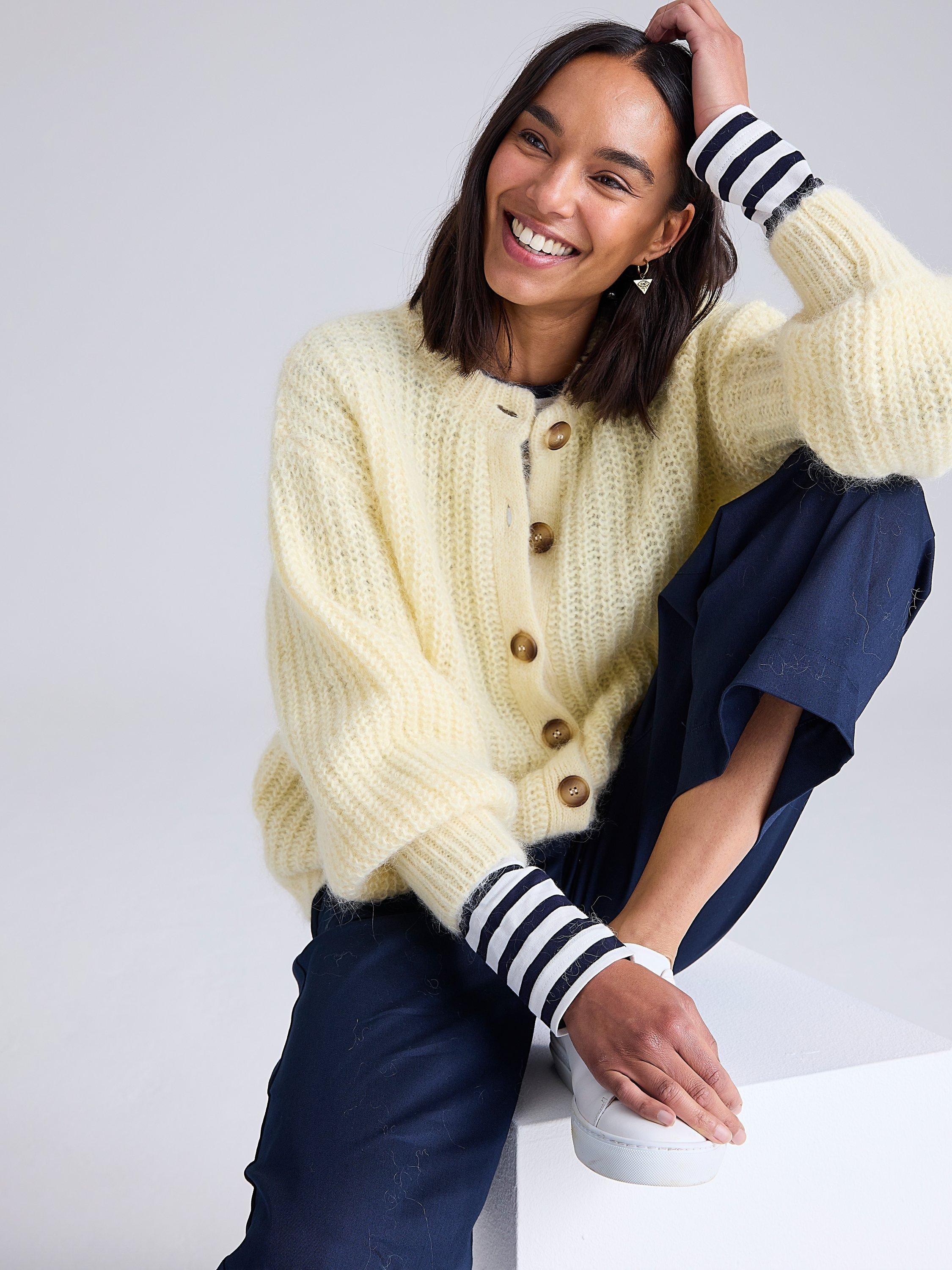 Cape Cove Sophie Wool Blend Cardigan, Soft Yellow
