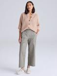 Cape Cove Ella Cropped Wide Leg Trousers, Khaki