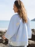 Cape Cove Zodiac Embroidered Blouse, Blue/Lemon