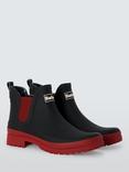 Barbour Mallow Chelsea Wellington Boots, Black Blaze Red