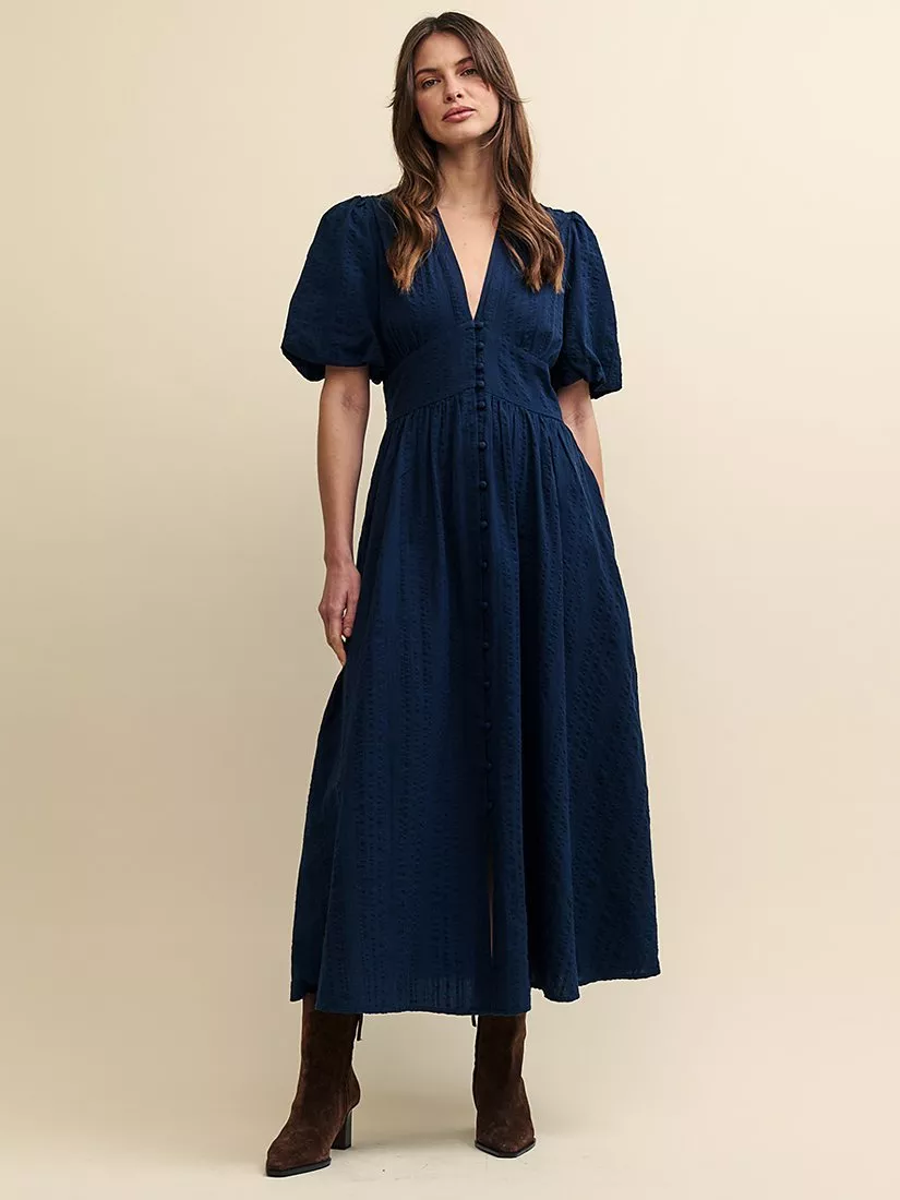 Nobody s Child Starlight Cotton Midi Dress Navy