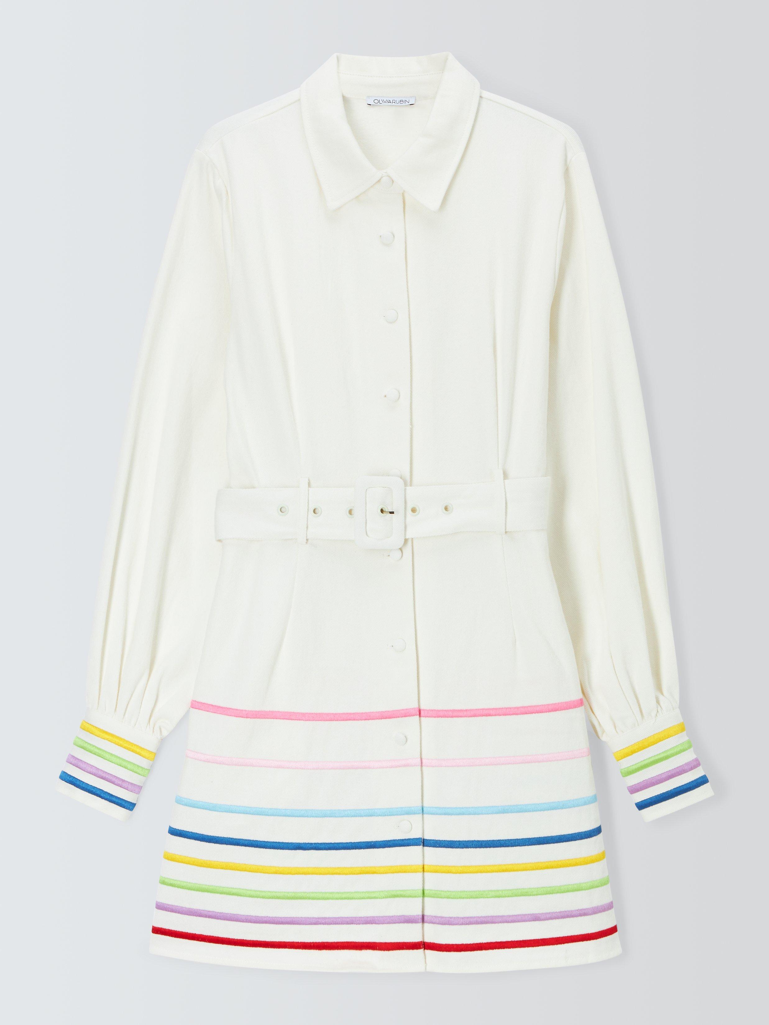Olivia Rubin Mackenzie Shirt Dress, White/Multi
