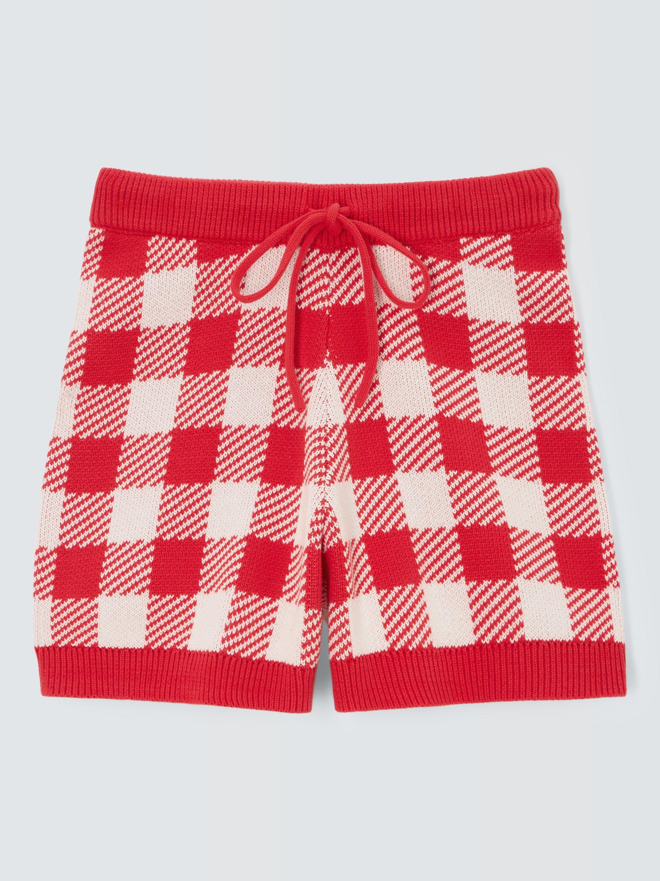 Olivia Rubin Wallis Gingham Knit Shorts Red White