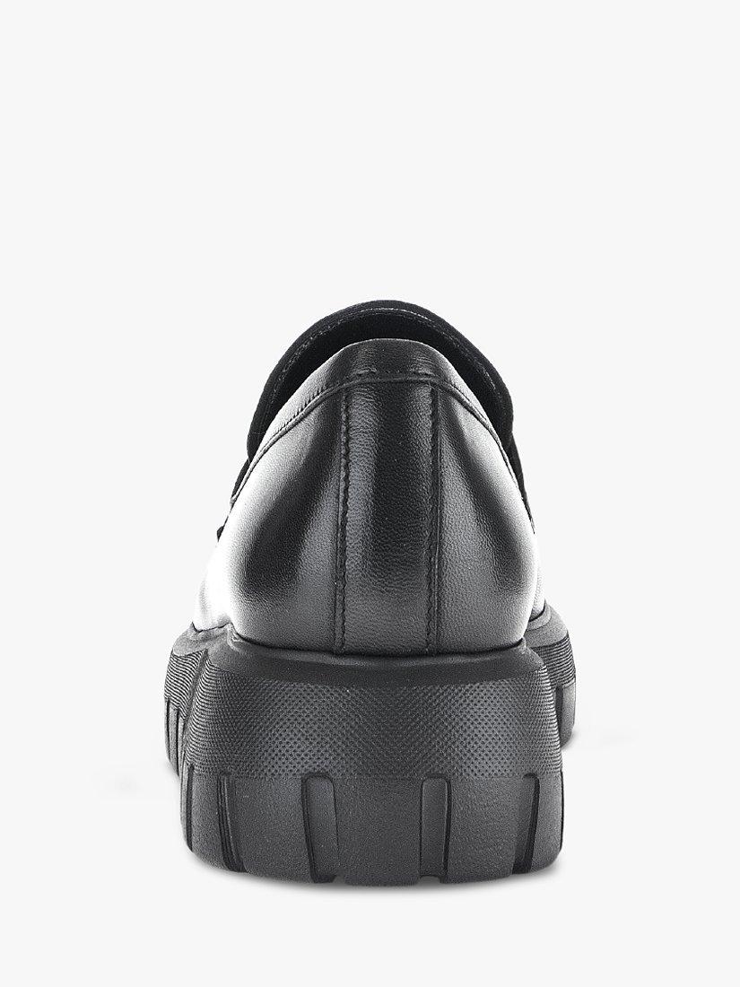 Product image 3 of 4, which shows Gabor Tikka Leather Wedge Loafers, Black, 4.5