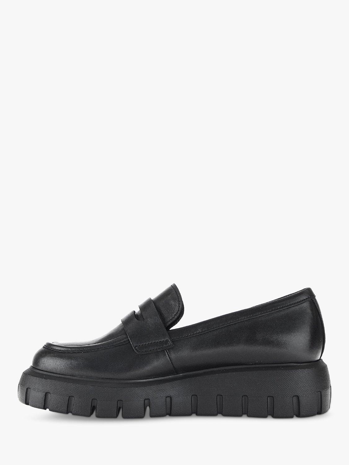 Product image 4 of 4, which shows Gabor Tikka Leather Wedge Loafers, Black, 4.5