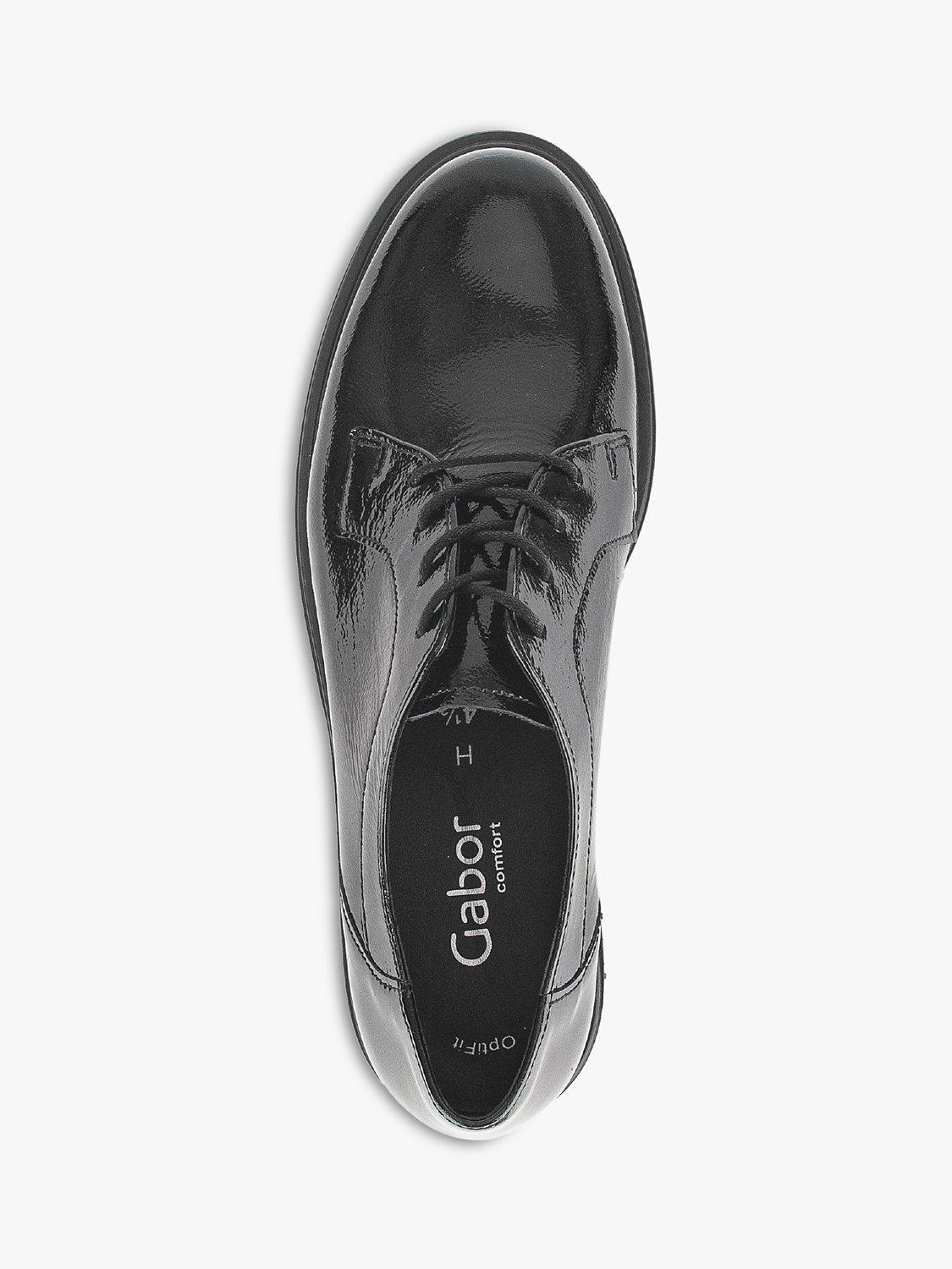 Gabor Friendly Wide Fit Patent Leather Brogues Black