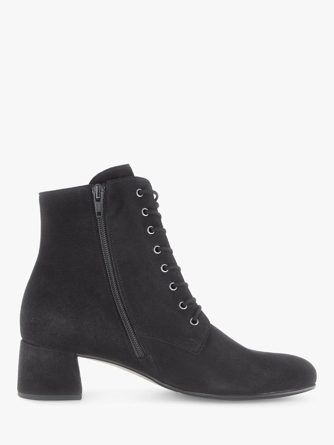 Gabor Aspen Suede Lace Up Boots Black