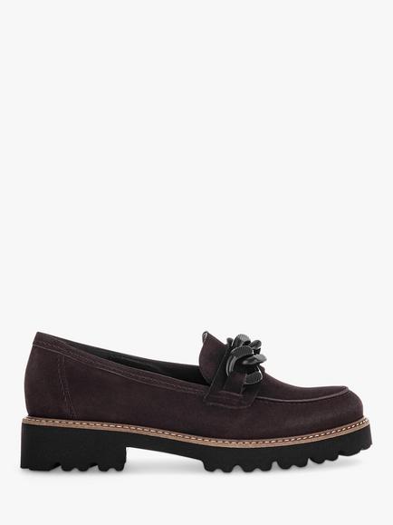 Gabor Squeeze Suede Chunky Loafers, Chocolate, Chocolate