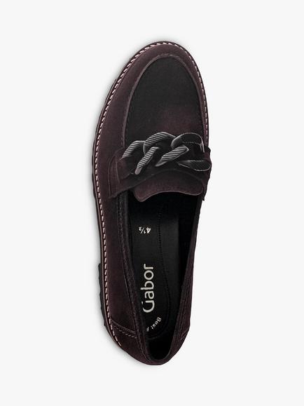 Gabor Squeeze Suede Chunky Loafers, Chocolate - view 2, Chocolate