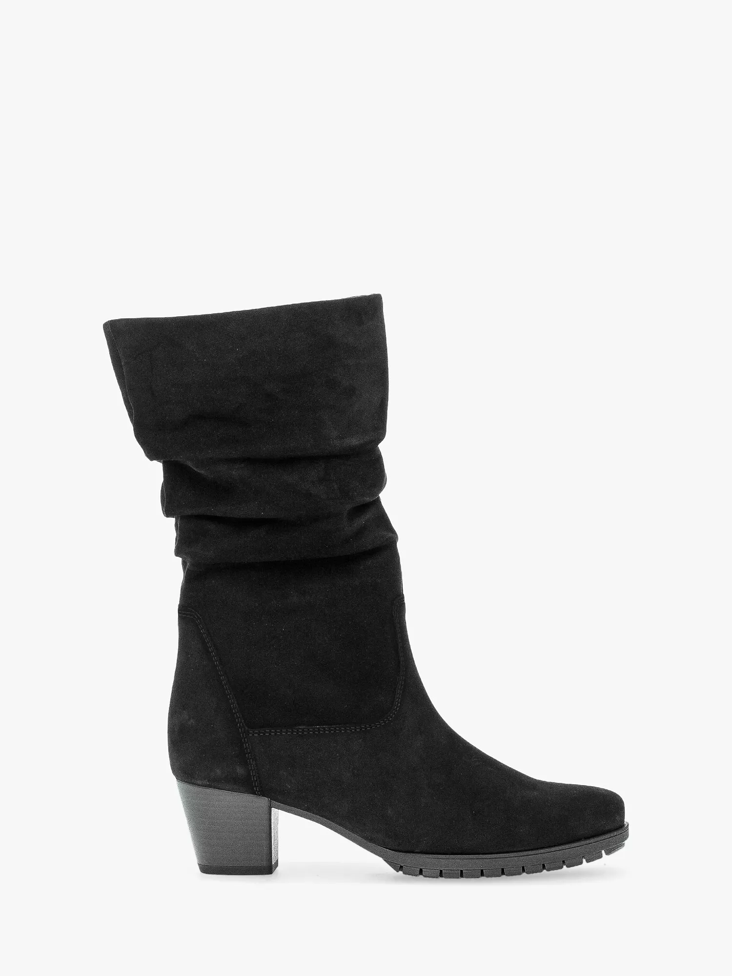 Gabor Oslo Wide Fit Suede Slouchy Boots Black