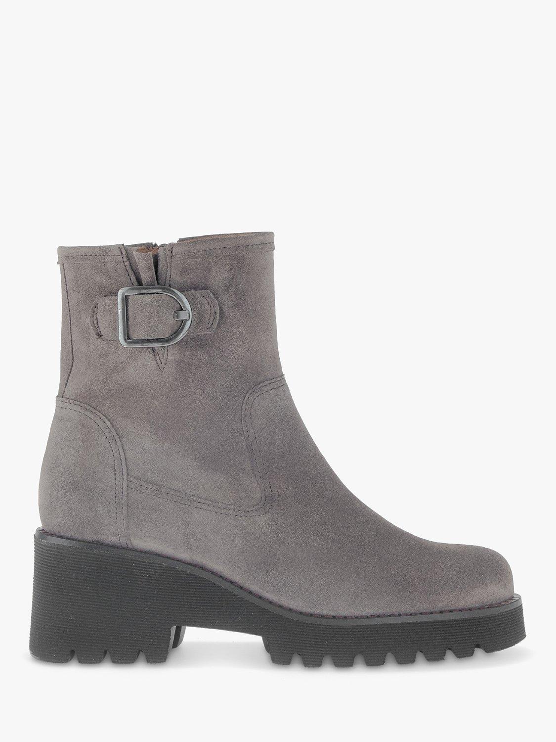 Gabor Jude Wide Fit Suede Chunky Ankle Boots Mohair