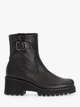 Gabor Jude Wide Fit Leather Chunky Ankle Boots, Black