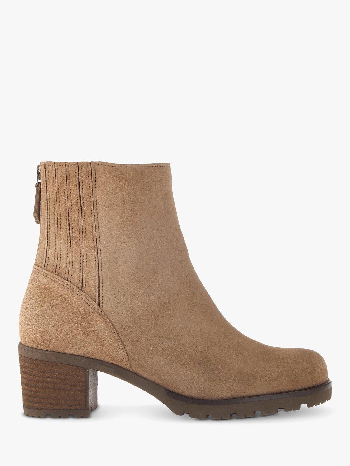 Gabor Dorian Wide Fit Suede Heeled Ankle Boots Farro