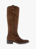 Gabor Garden Suede Long Western Boots, Whiskey