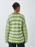 SUMMERY Copenhagen Faunie Chevron Stripe Cardigan, Piquant Green