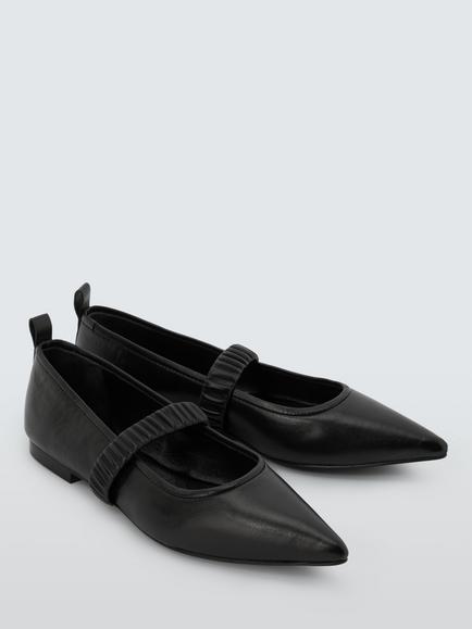 John Lewis ANYDAY Hennriette Point Toe Mary Jane Sachetto Ballerina Pumps - view 2, Black