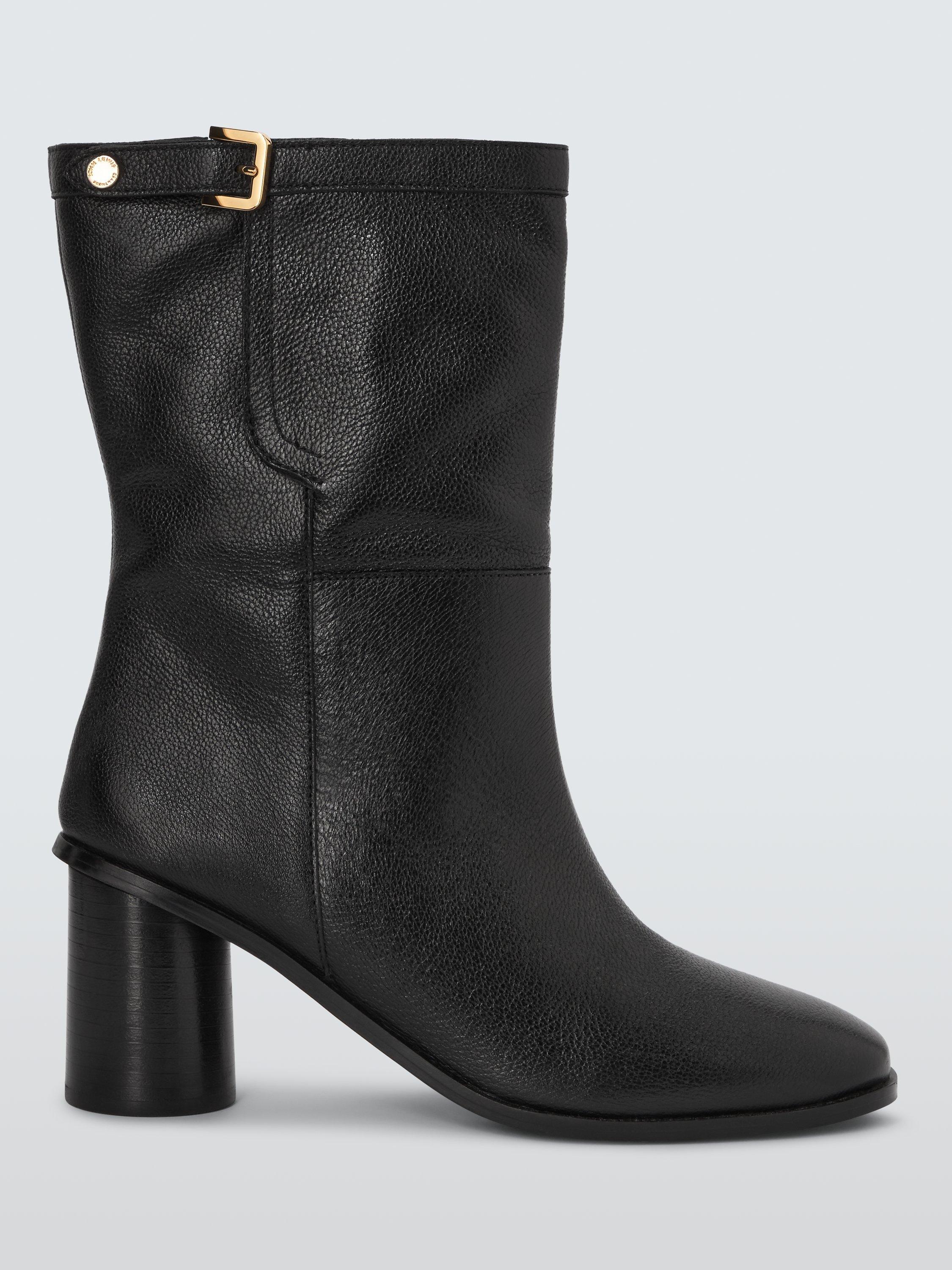 Black leather pull on boots best sale