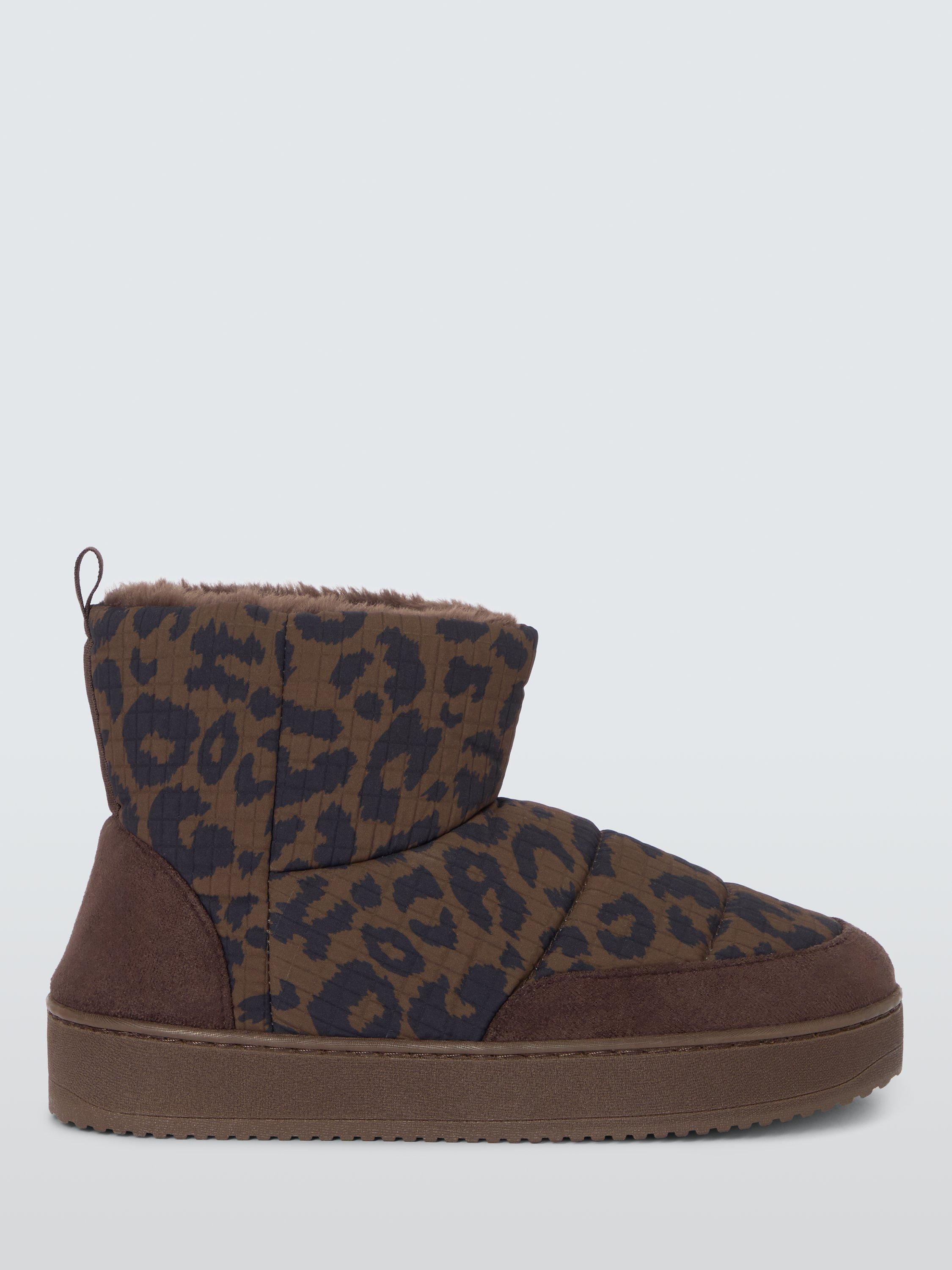 Leopard print slipper boots hotsell