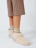 John Lewis Sheepskin Cropped Curly Slipper Boots, Cream