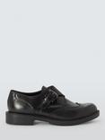 John Lewis Groove Leather Monk Strap Casual Loafers, Black