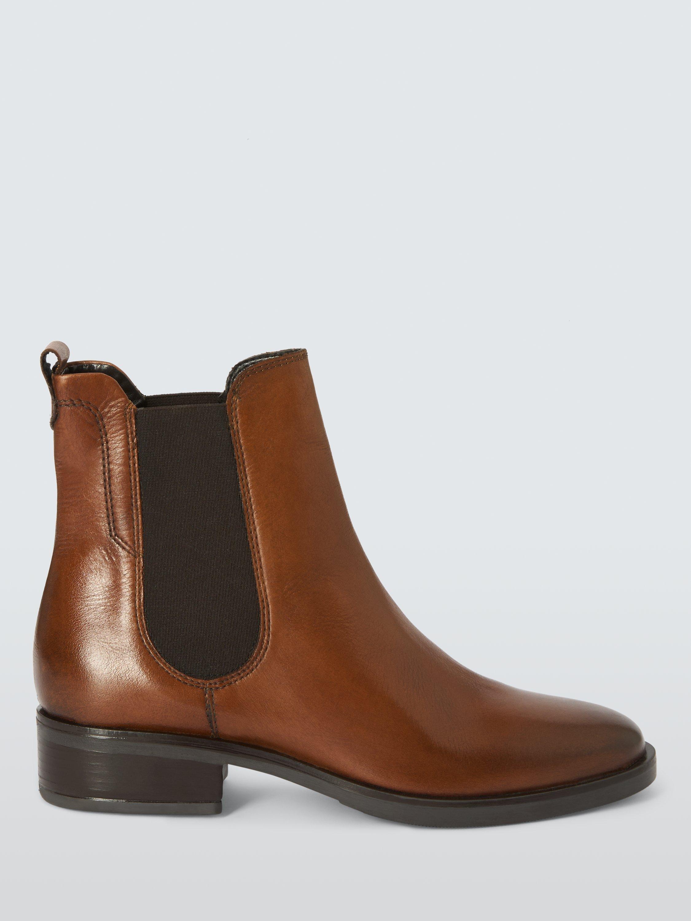 John Lewis Pebbles Leather Everyday Comfort Chelsea Boots Brown Chestnut