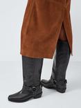 AND/OR Leather Theodore Leather Mid Calf Biker Boots, Black