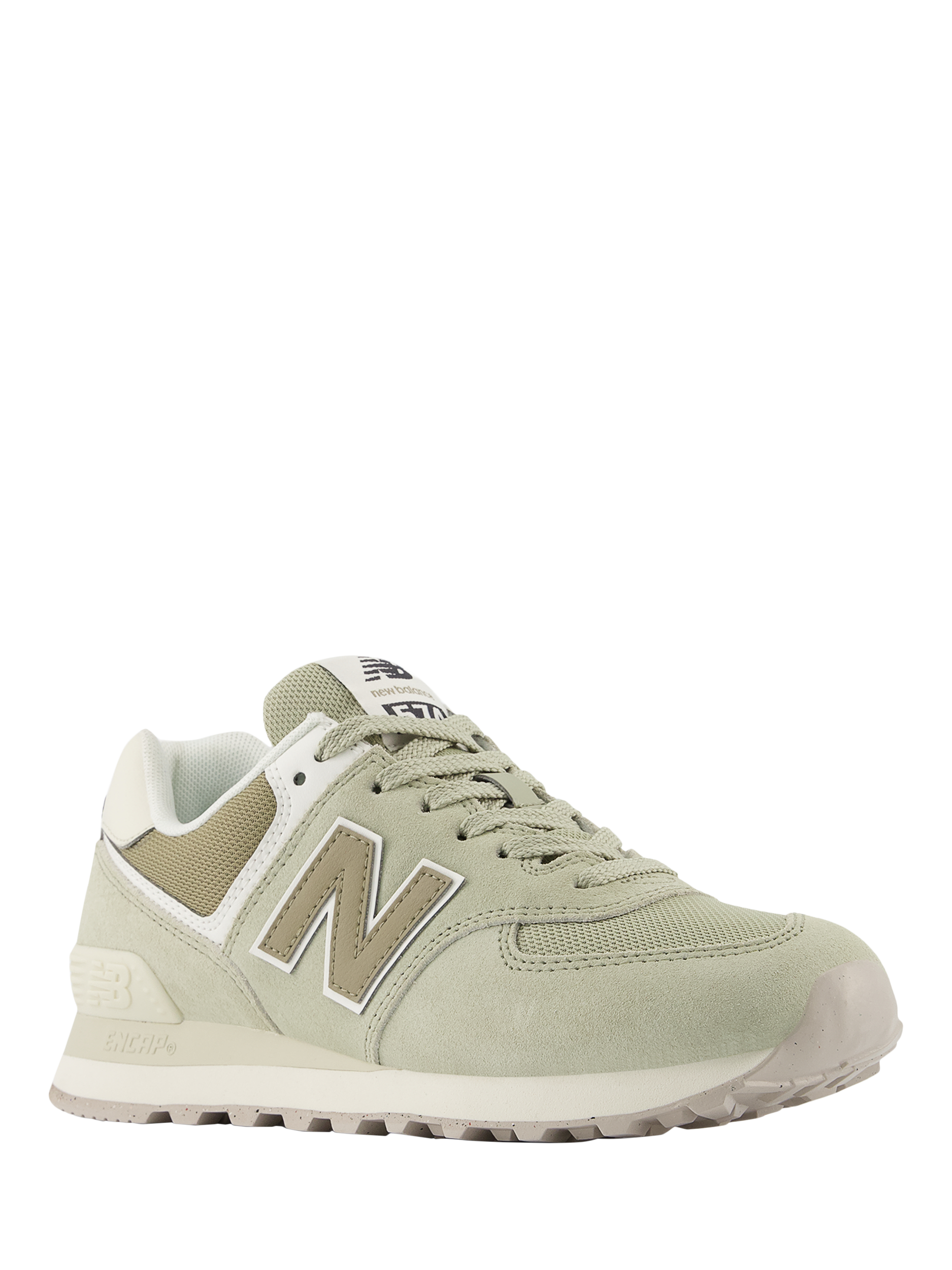 Product image 4 of 6, which shows New Balance 574 Suede Trainers, Olivine, 3
