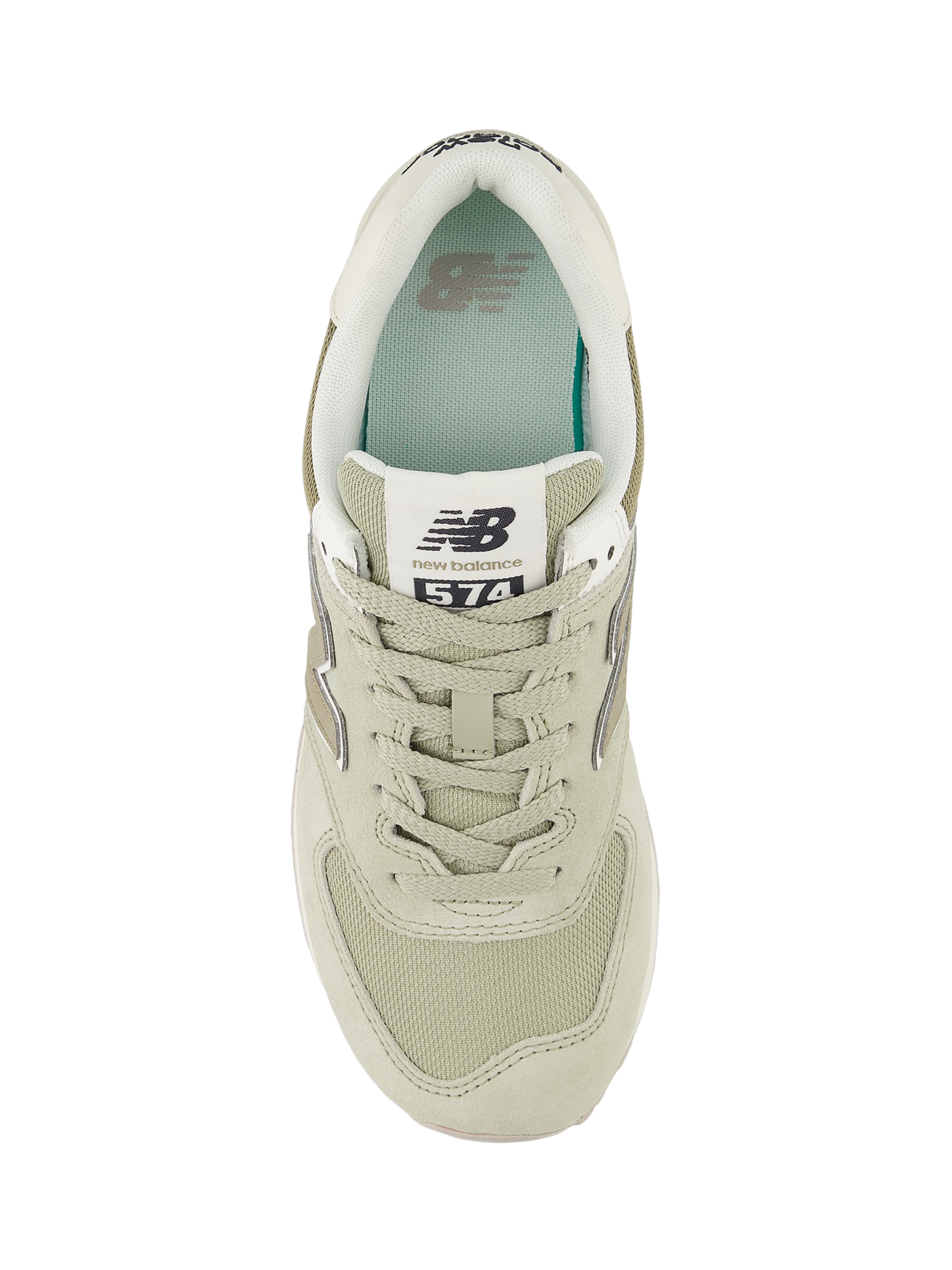 Product image 5 of 6, which shows New Balance 574 Suede Trainers, Olivine, 3