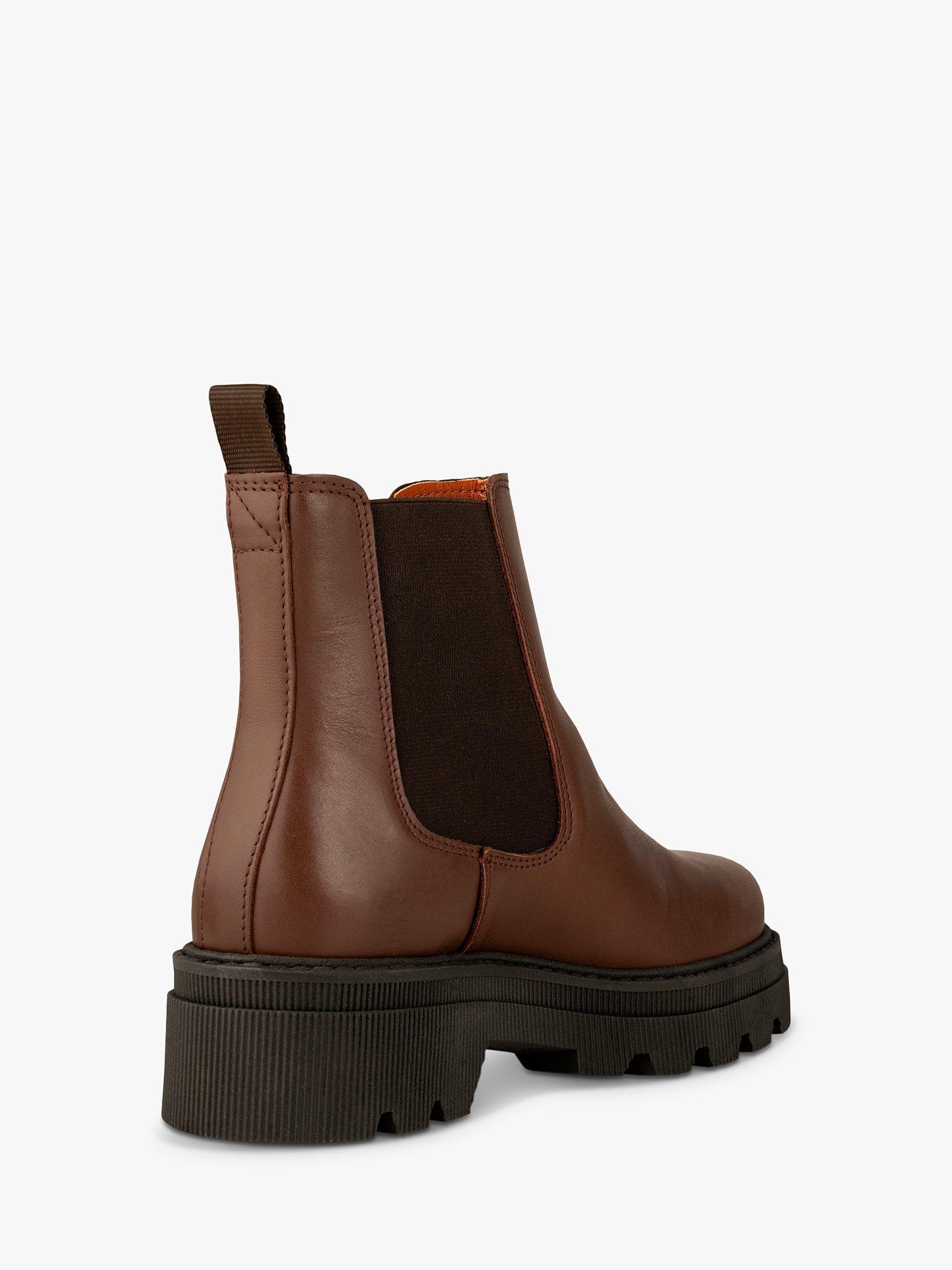 SHOE THE BEAR Sanna Leather Chunky Chelsea Boots Brown