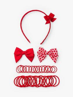 Small Stuff Kids' Back To School Hair Accessories Set, Bright Red