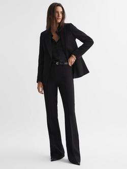 Reiss Petite Gabi Flared Tailored Trousers, Black, Black