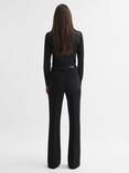 Reiss Petite Gabi Flared Tailored Trousers, Black